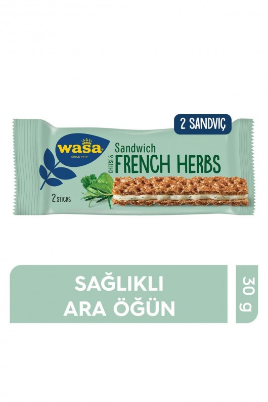 WASA SANDWICH FRENCH HERBS BAHARATLI SANDVIC 30GR WASA SANDWICH FRENCH HERBS BAHARATLI SANDVIC 30GR